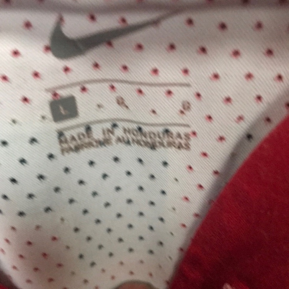 Nike Red Sports Jersey V-Neck Shirt - Picture 3 of 7